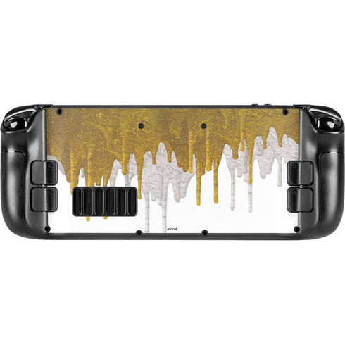 Paint Splatter Gold Steam Deck Handheld Gaming Computer Skin